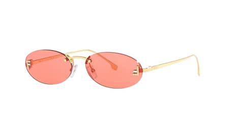 Fendi FE4075US 54 Red & Gold Shiny Sunglasses.